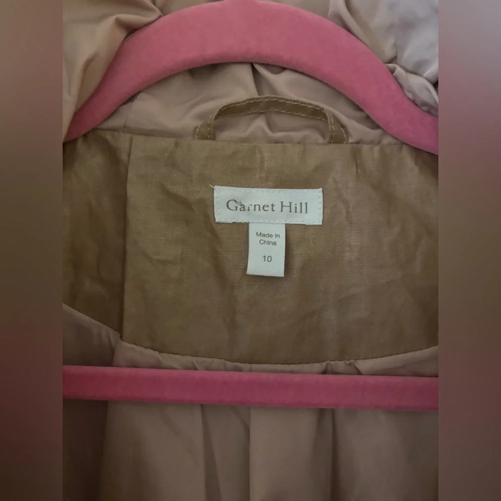 Garnet Hill Coated Tan Beige Rain Jacket 10